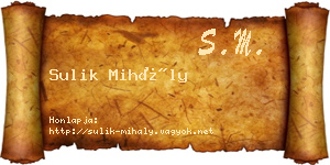 Sulik Mihály névjegykártya