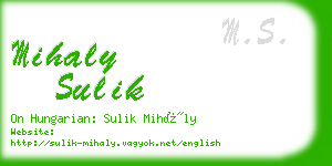 mihaly sulik business card